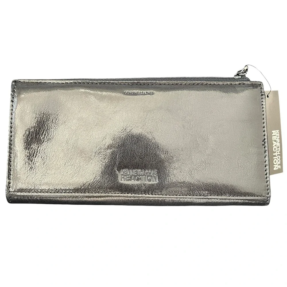 Kenneth Cole Reaction Black Leather Wallet Turn Lock Whipstitch 144542/KD8 NEW